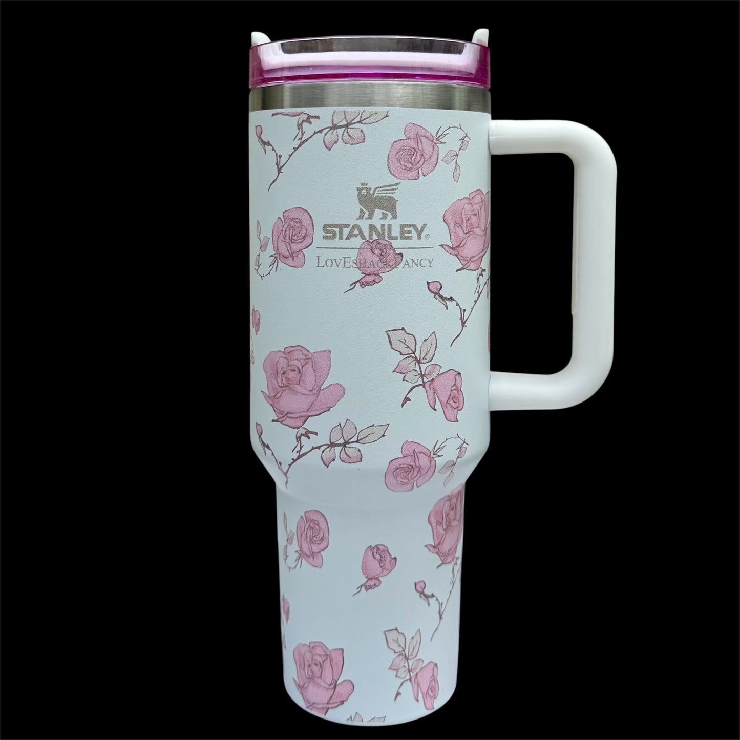 Stainless Steel Tumbler With Flowers Design