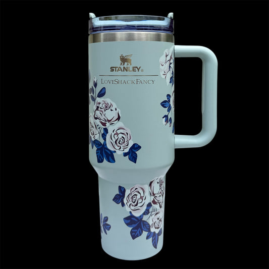 Stainless Steel Tumbler With Flowers Design
